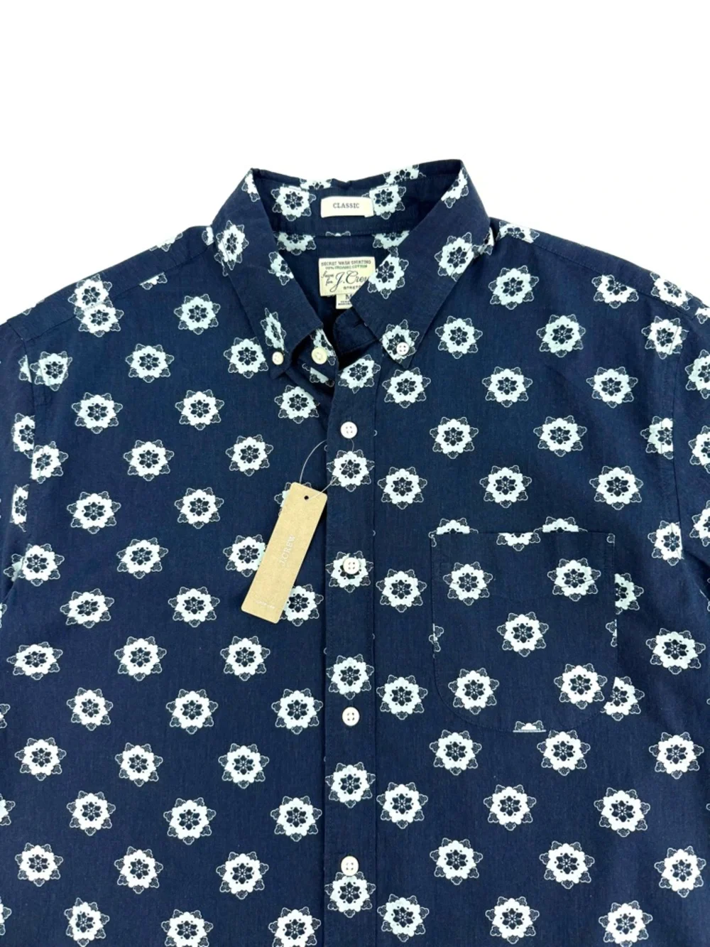 J. Crew Short-sleeve Stretch Secret Wash Cotton Poplin Shirt in Floral